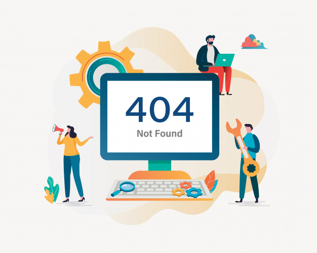illustration of error 404 message